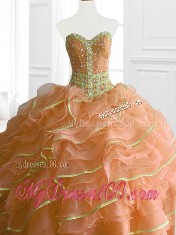 Latest Ball Gown Beading and Ruffles Sweet 16 Dresses for 2016