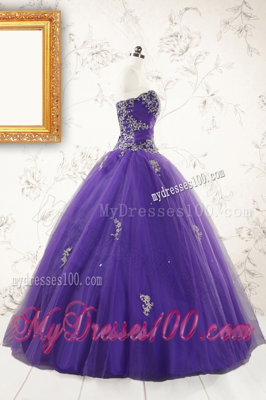 New Arrival Purple Quinceanera Dresses with Appliques and Beading