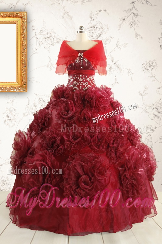 New Style Ball Gown Wine Red Quinceanera Dresses for 2016
