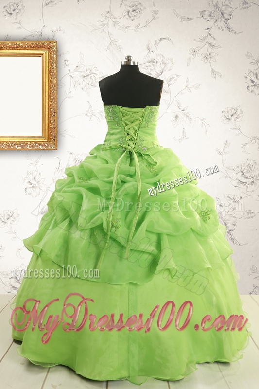 Perfect Green Quinceanera Dresses with Beading and Ruffles