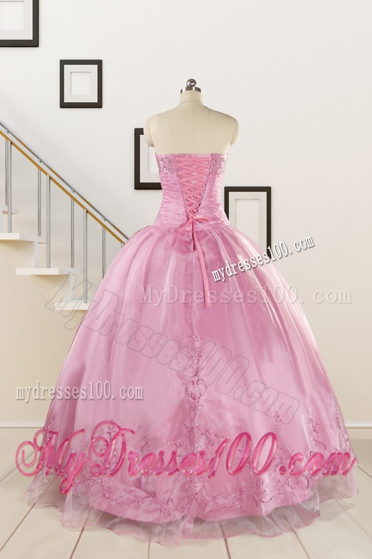 Pretty Baby Pink Quinceanera Dresses with Beading and Appliques for 2016