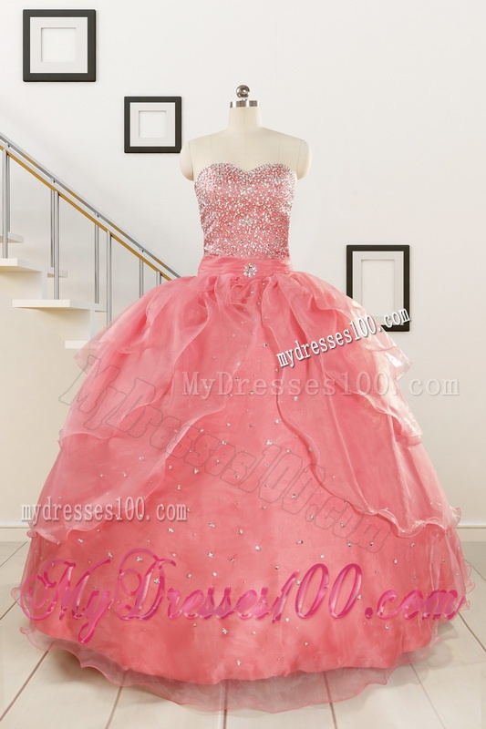 Pretty Beaded Ball Gown Sweetheart Quinceanera Dresses