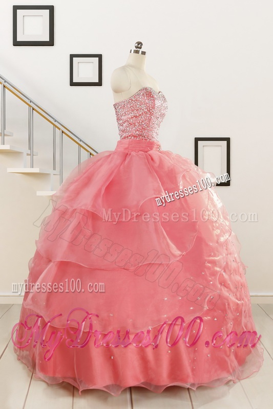 Pretty Beaded Ball Gown Sweetheart Quinceanera Dresses