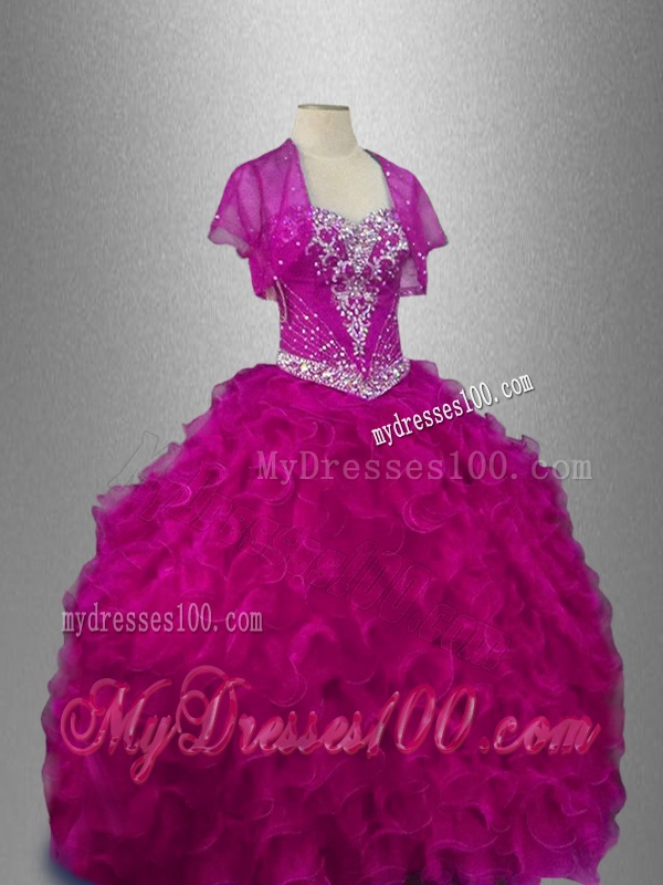 Ruffles Sweetheart New Style Quinceanera Dresses with Beading
