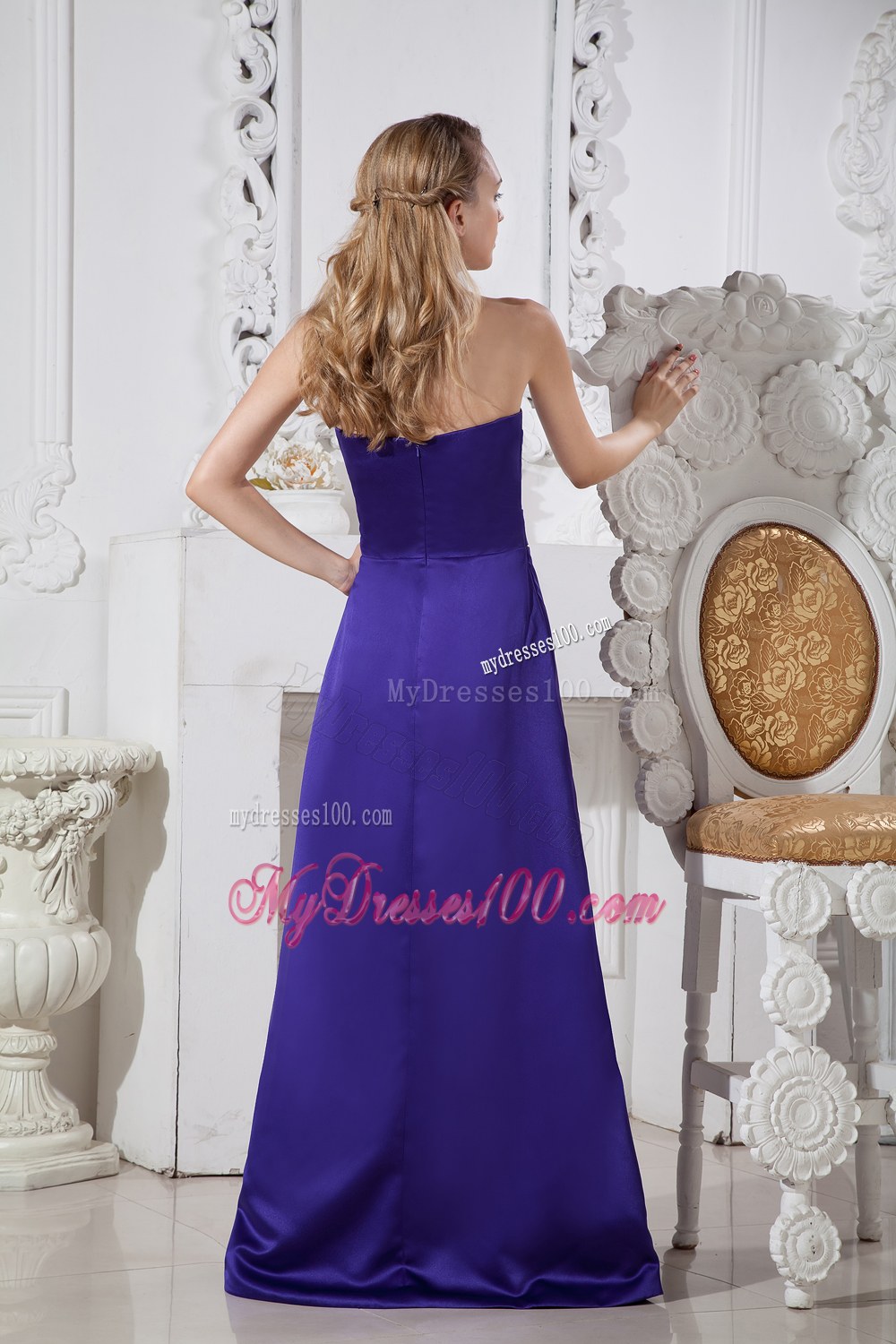 Purple Dama Dresses For Quinceanera Sweetheart Hand Made Flowers