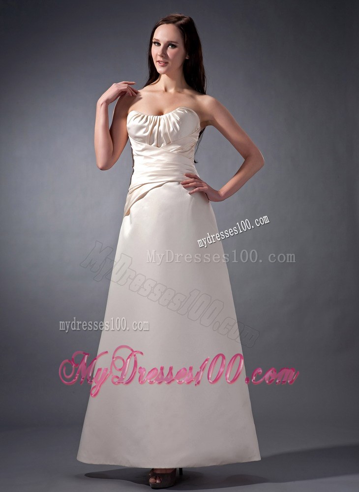 New Off White Strapless Ruche Dama Dresses For Quinceanera 2013