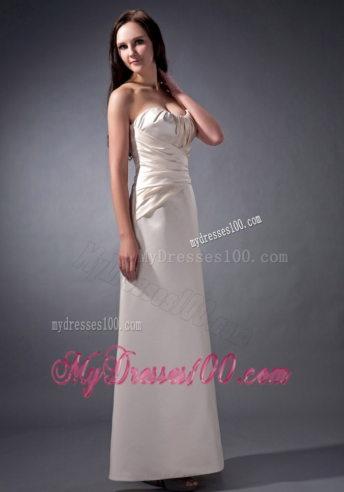 New Off White Strapless Ruche Dama Dresses For Quinceanera 2013