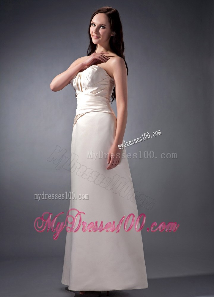 New Off White Strapless Ruche Dama Dresses For Quinceanera 2013