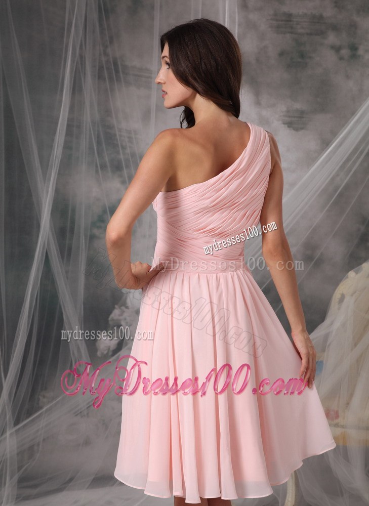 Custom Baby Pink Empire Dama Dresses For Quinceanera One Shoulder