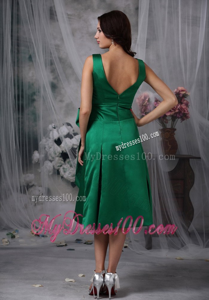 Elegant Dark Green Dama Dresses For Quinceanera with V-neck