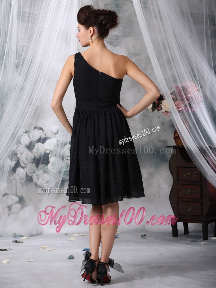 Black One Shoulder Handle Flowers Dama Dresses For Quinceanera