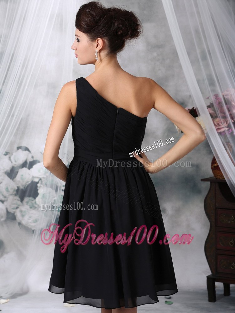 Black One Shoulder Handle Flowers Dama Dresses For Quinceanera