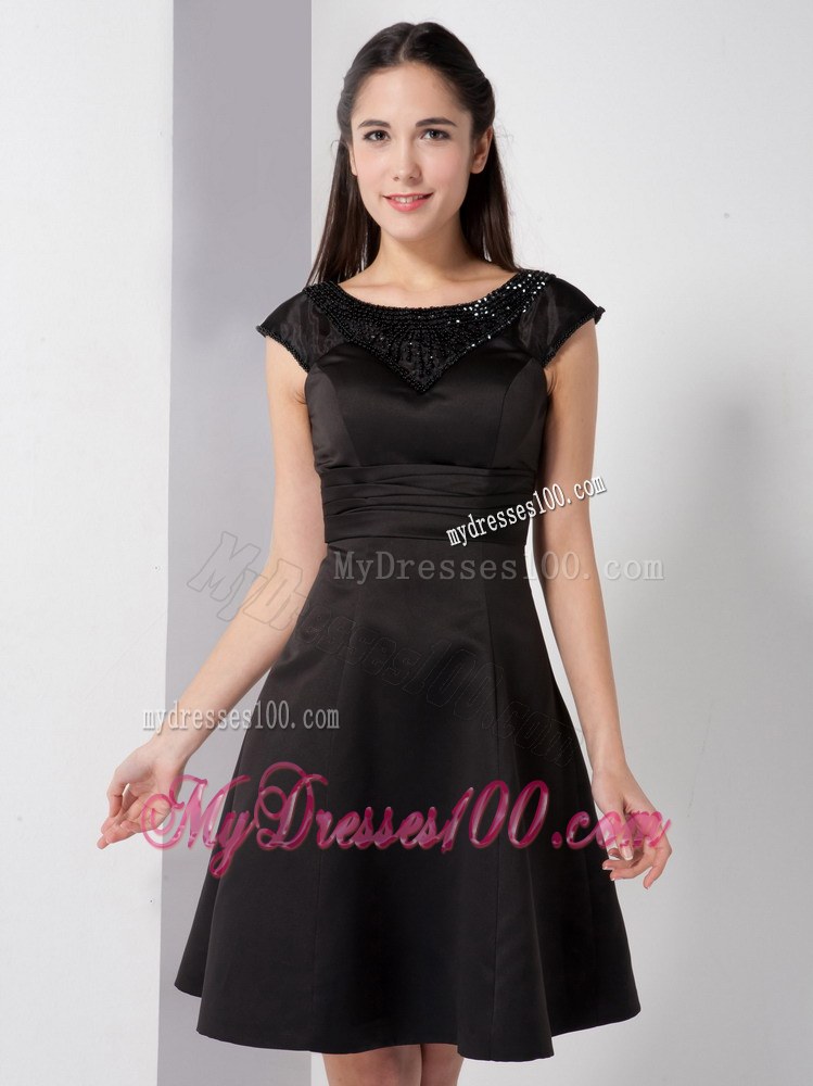 Customize Black Scoop Dama Dresses For Quinceanera Beading