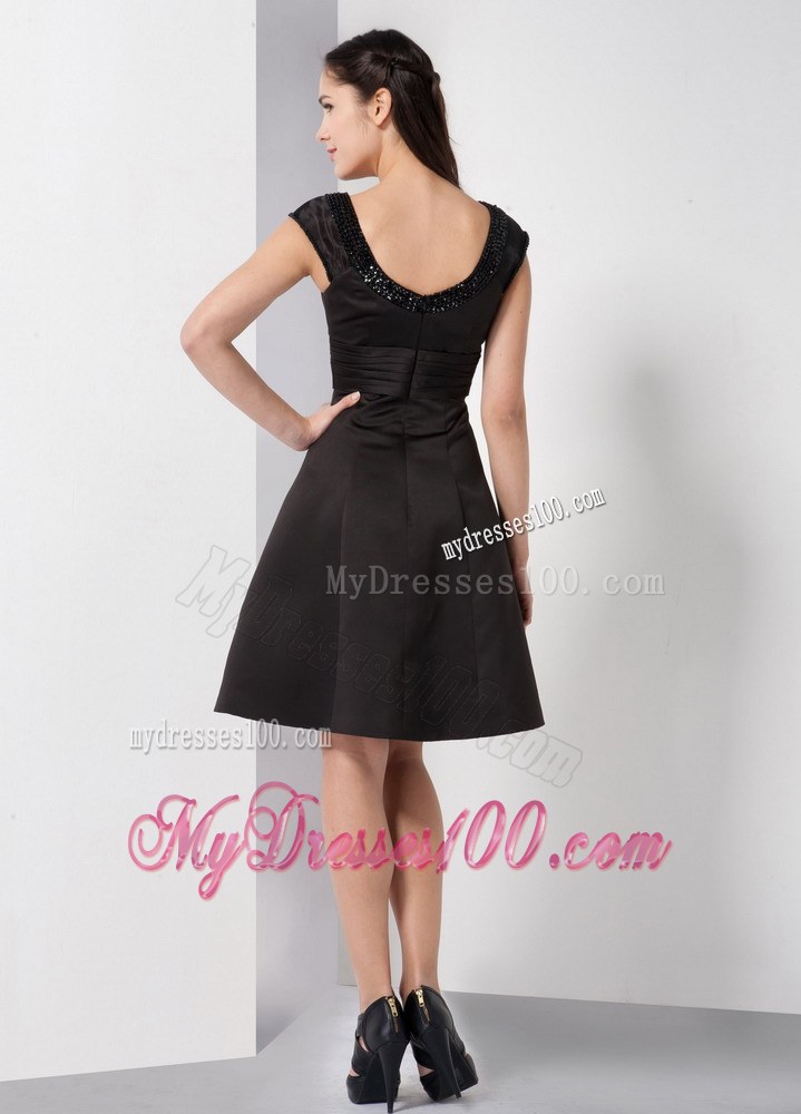 Customize Black Scoop Dama Dresses For Quinceanera Beading