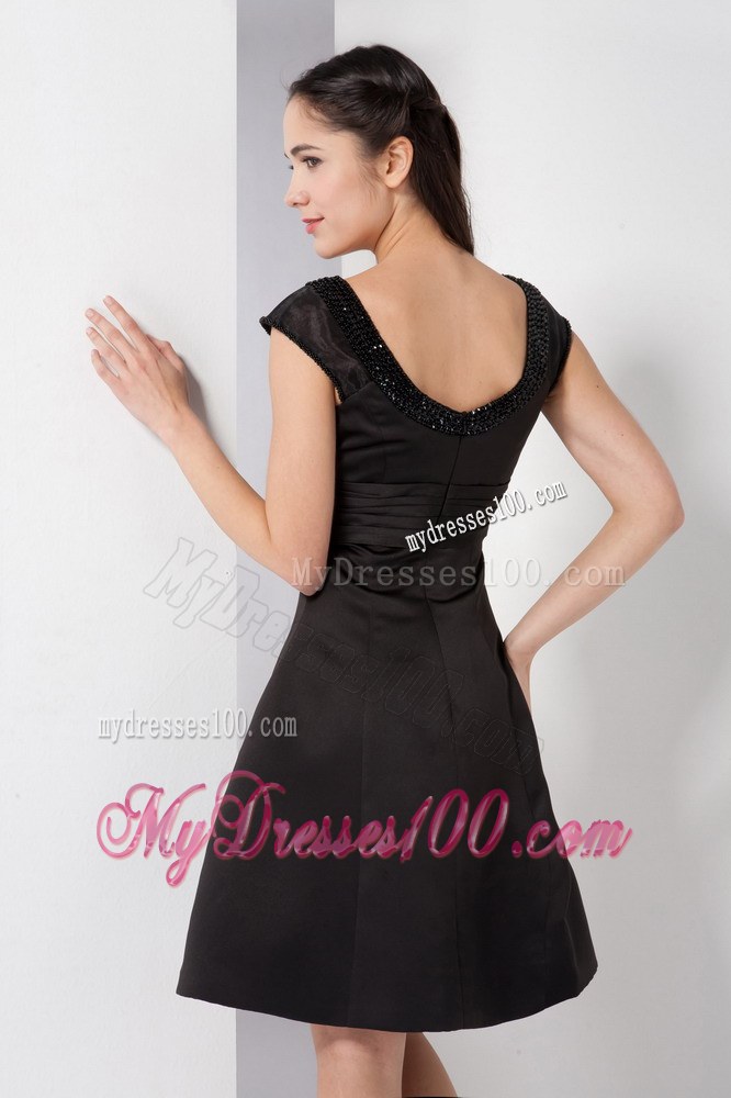 Customize Black Scoop Dama Dresses For Quinceanera Beading