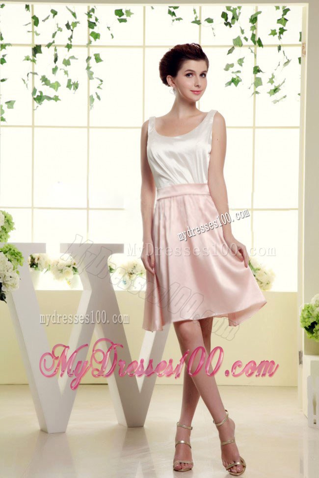 2013 Scoop Dama Dresses For Quinceanera With White and Baby Pink