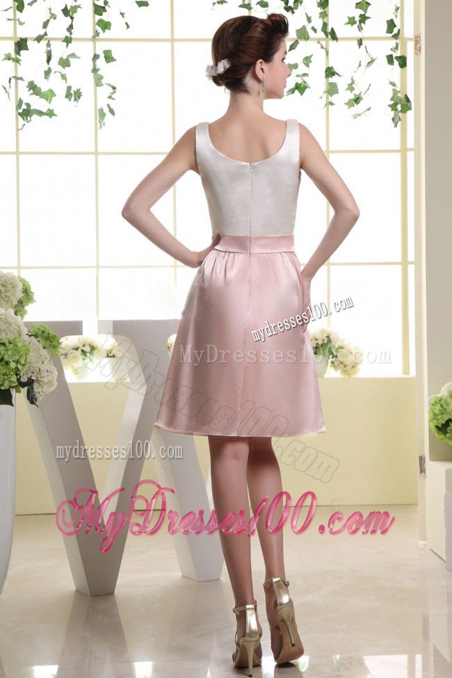 2013 Scoop Dama Dresses For Quinceanera With White and Baby Pink