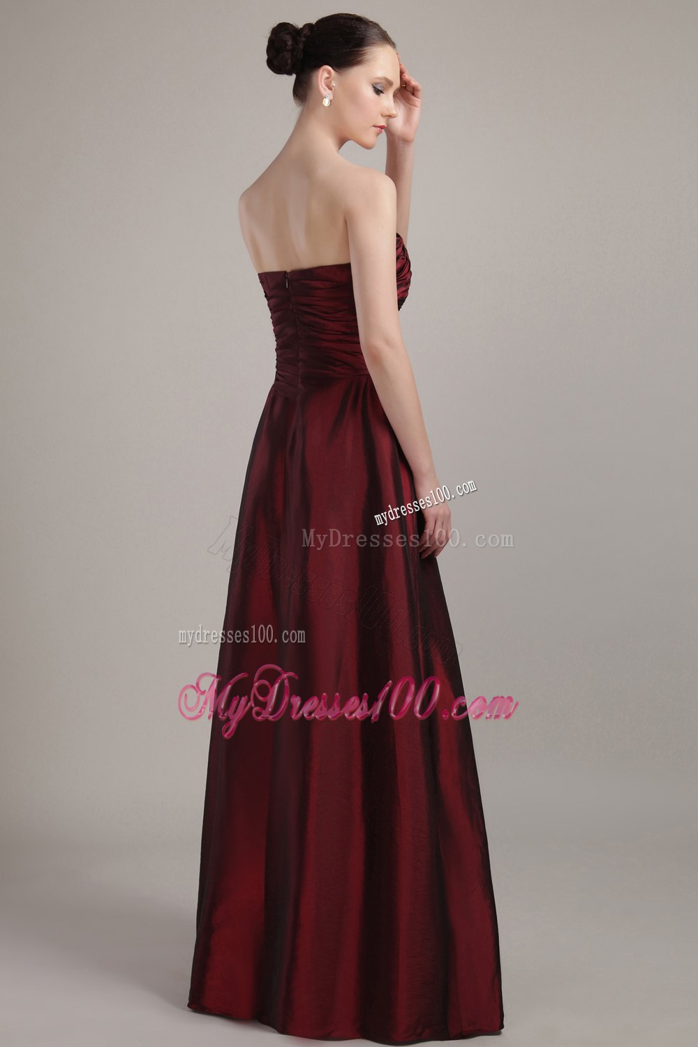 Wine Red Strapless 2013 Fashion Dama Dresses For Quinceanera