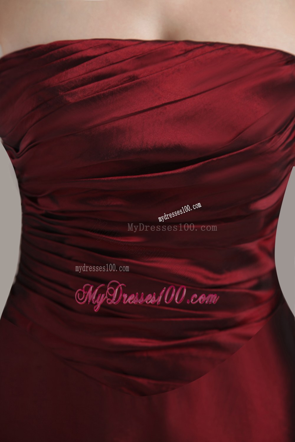 Wine Red Strapless 2013 Fashion Dama Dresses For Quinceanera