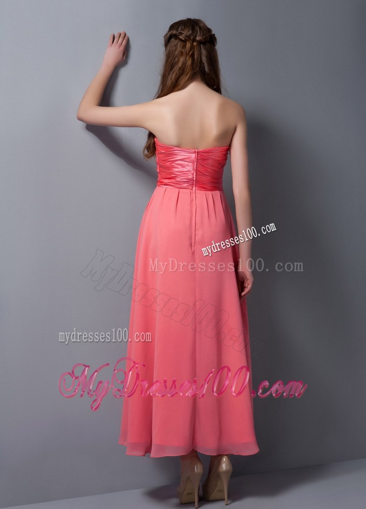 Watermelon Strapless Hand Flower Dama Dresses For Quinceanera