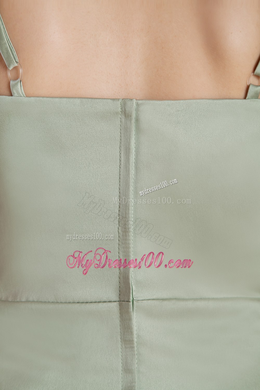 Apple Green Straps Long Beading Dama Dresses For Quinceanera