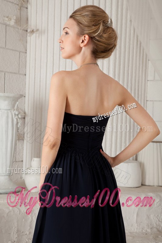 Black Sweetheart Ruching Dama Dresses For Quinceanera for Girl