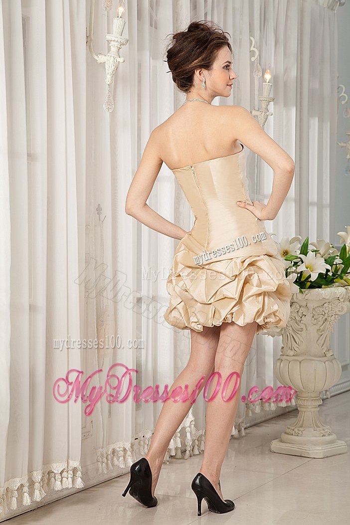 Champagne Princess Strapless Dama Dresses For Quinceanera Beading