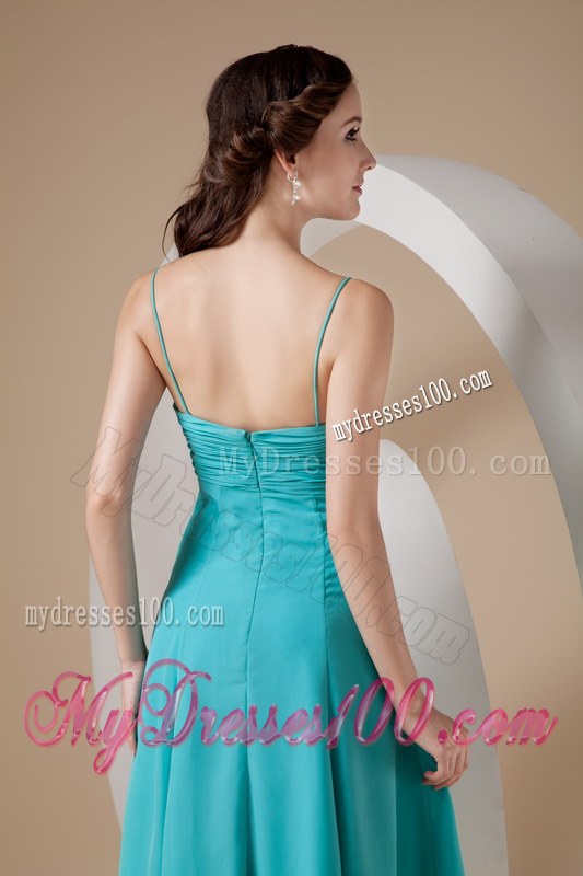 2013 Turquoise Spaghetti Straps Bow Dama Dresses For Quinceanera