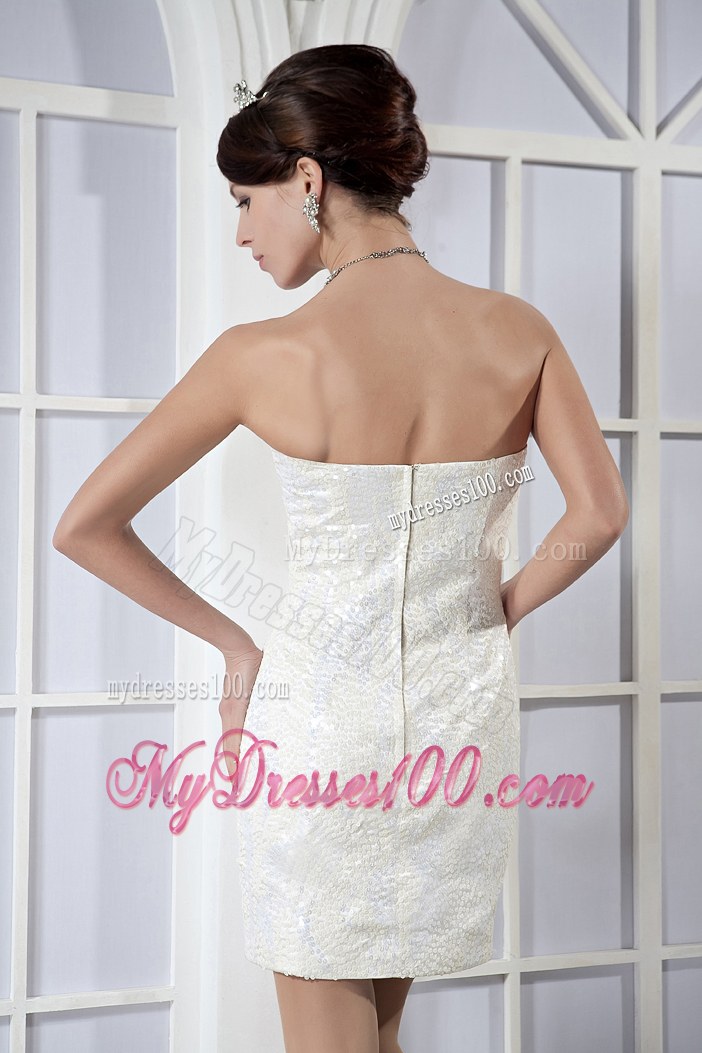 White Column Sweetheart 2013 Sequin Dama Dresses For Quinceanera