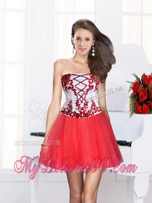 2016 Appliques Strapless Quinceanera Dress in Multi Color