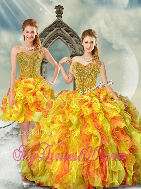 2016 Beautiful Multi Color Sweet 16 Dresses with Beading and Ruffles