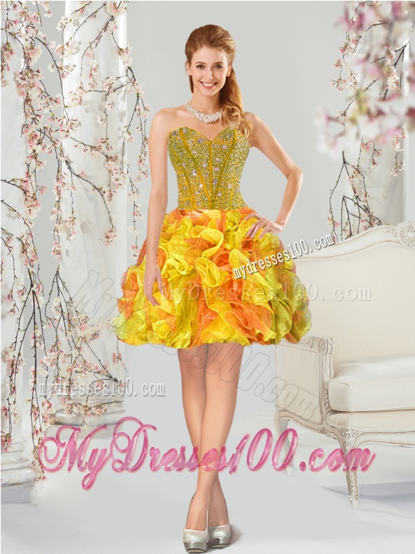 2016 Beautiful Multi Color Sweet 16 Dresses with Beading and Ruffles