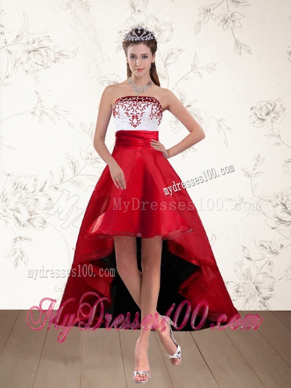 2016 Beautiful Strapless Quinceanera Dress with Embroidery