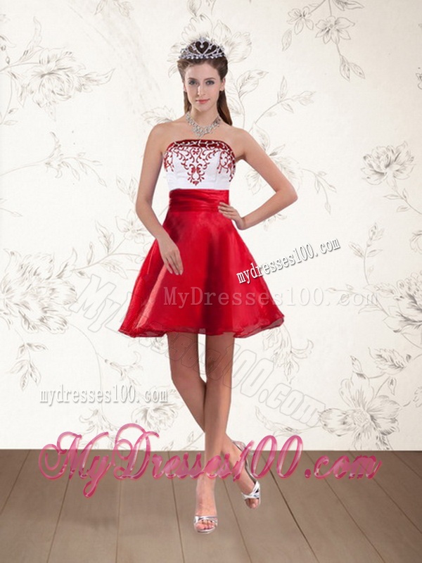 2016 Beautiful Strapless Quinceanera Dress with Embroidery