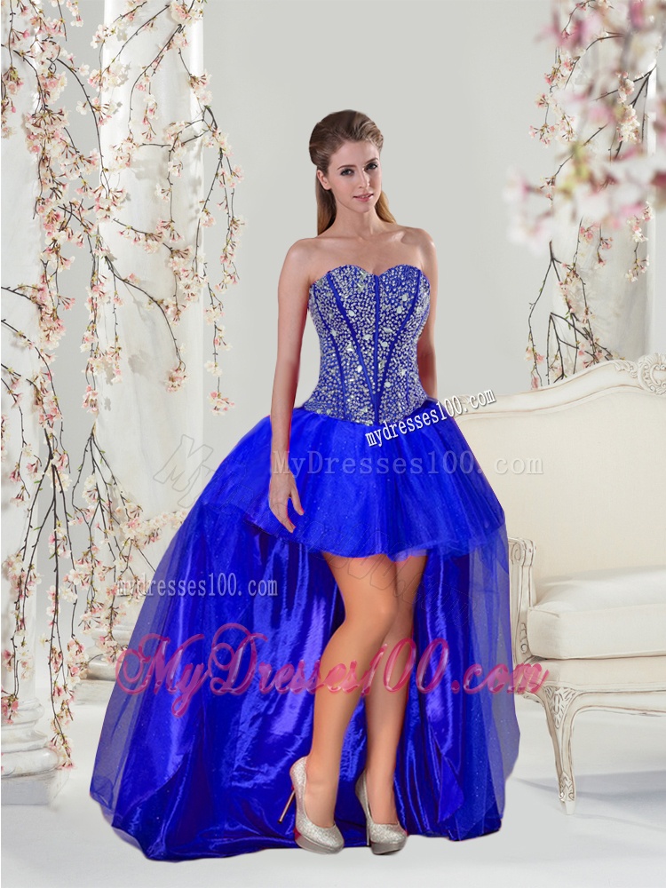 2016 Brand New Beading and Ruffles Sweet 16 Dresses in Royal Blue