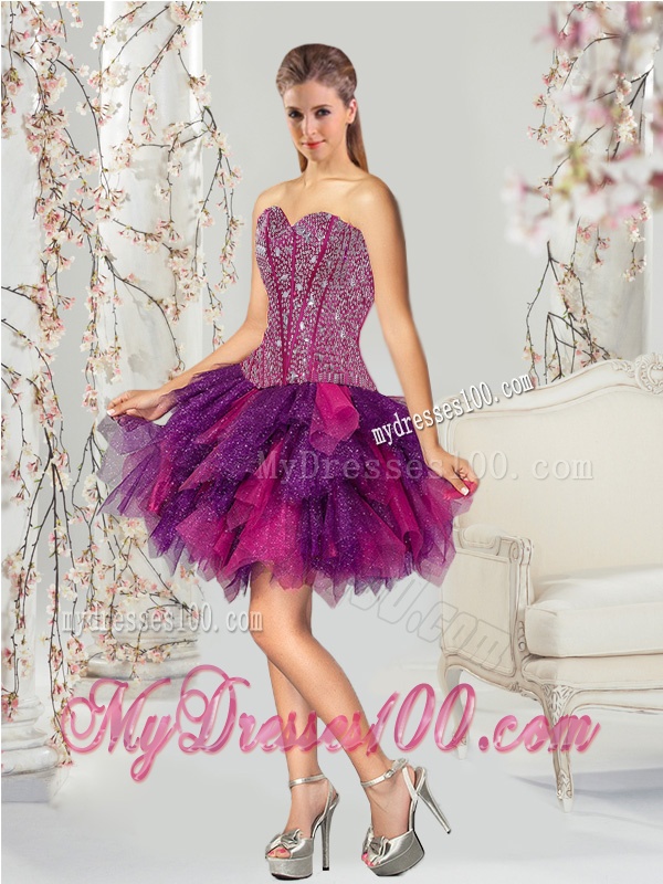 2016 Detachable Multi Color Quince Dresses with Beading and Ruffles
