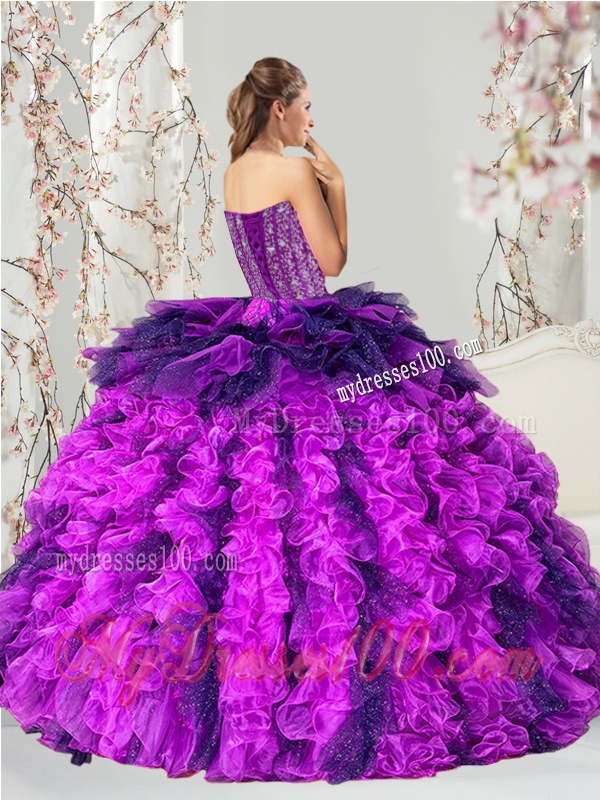 2016 Detachable Multi Color Sweet 16 Dresses with Beading and Ruffles