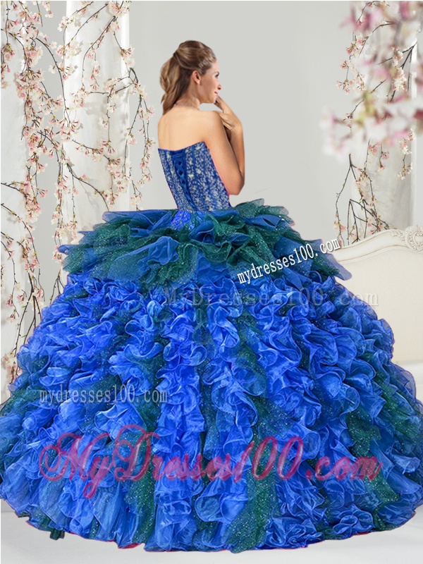 2016 Detachable Sweetheart Quince Dresses with Beading and Ruffles