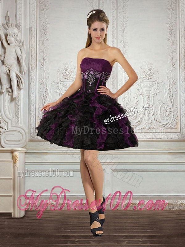 2016 Elegant Strapless Multi Color Quinceanera Dress with Ruffles and Embroidery