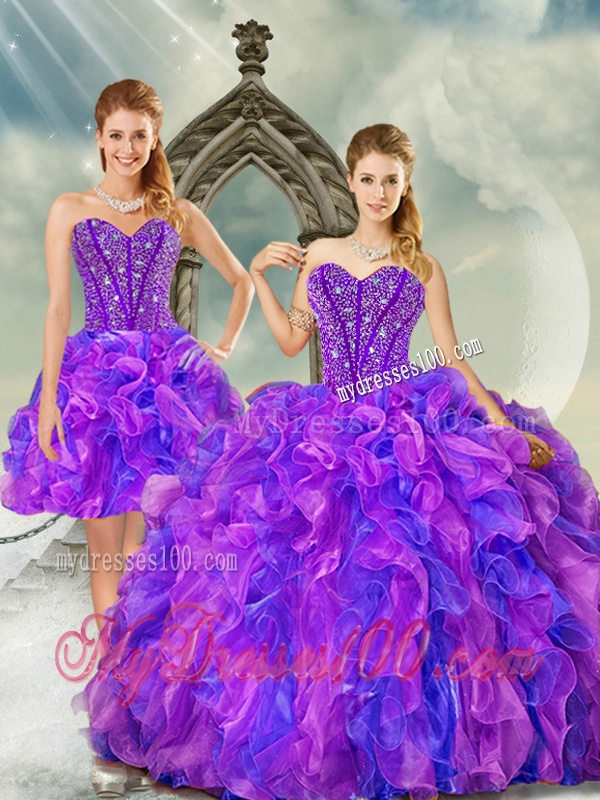 2016 Exquisite Sweetheart Dresses for Quince with Beading and Ruffles