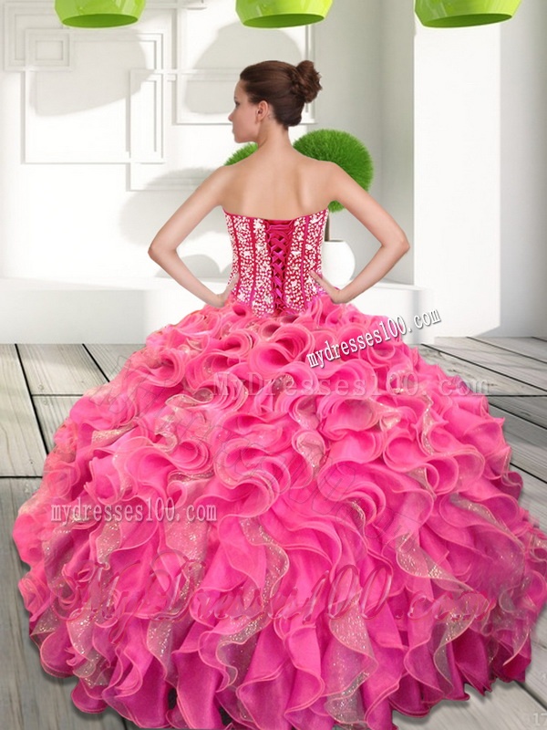2016 Exquisite Sweetheart Quinceanera Gown with Beading and Ruffles