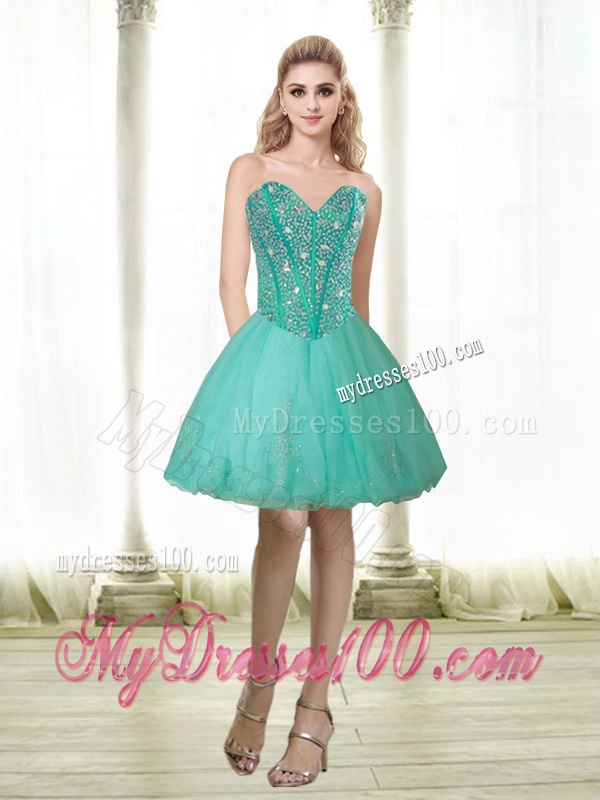 2016 Fashionable Beading and Appliques Turquoise Sweetheart Quinceanera Dresses