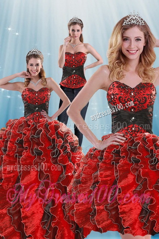 2016 Fashionable Beading and Ruffles Multi-color Dresses for Quince