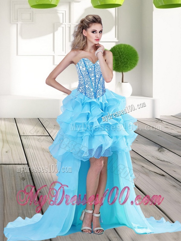 2016 Fashionable Beading and Ruffles Sweetheart Quinceanera Dresses in Multi Color