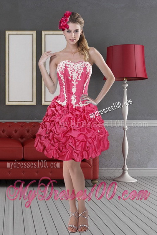 2016 Fashionable Pick Ups and Appliques Hot Pink Quinceanera Dresses