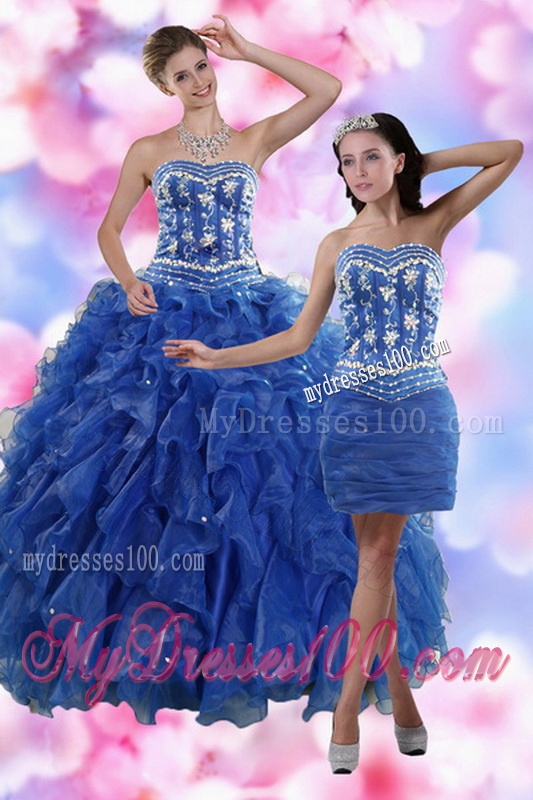 2016 Fashionable Strapless Quinceanera Dresses in Royal Blue