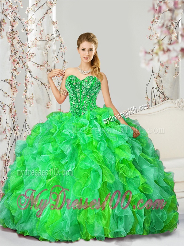 2016 Fashionable Sweetheart Dresses for Quince with Beading and Ruffles