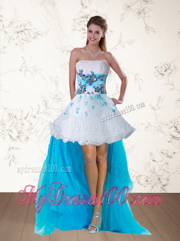 2016 Strapless Multi Color Quinceanera Dress with Appliques and Beading