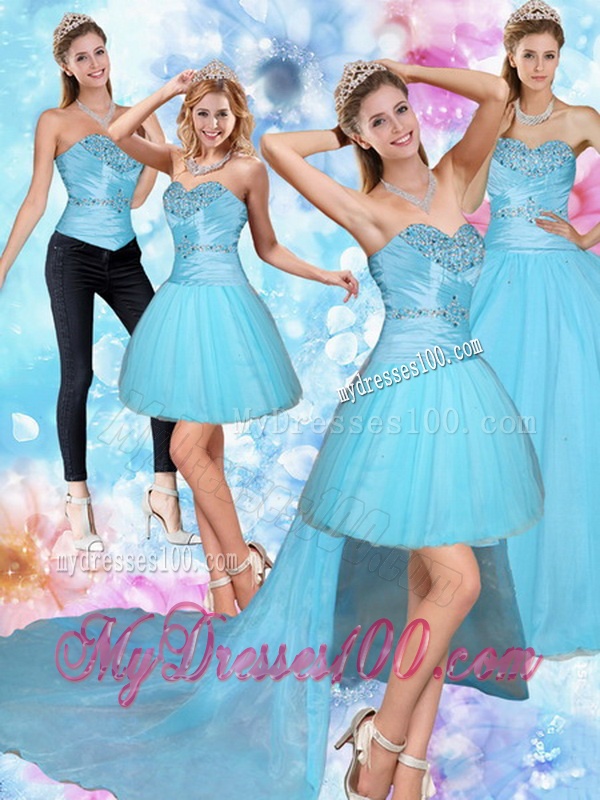 2016 Sweetheart Baby Blue Quinceanera Dress with Beading
