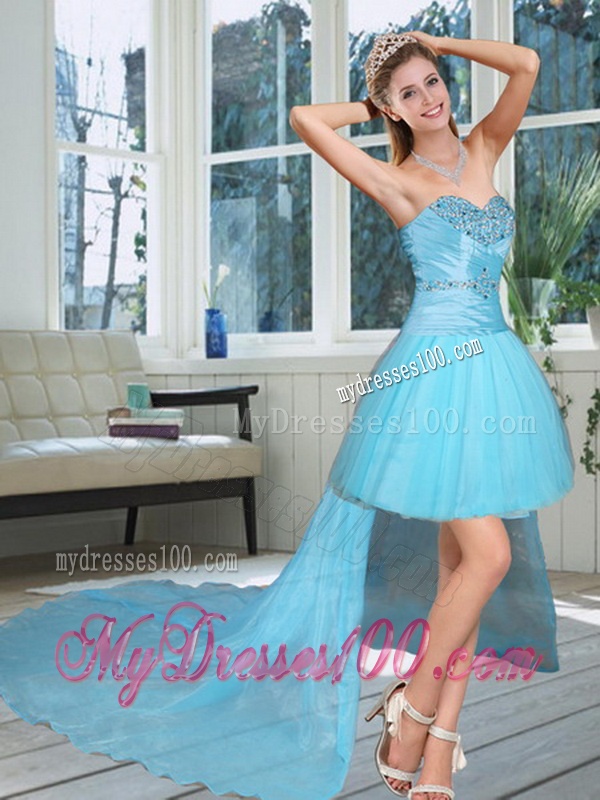 2016 Sweetheart Baby Blue Quinceanera Dress with Beading